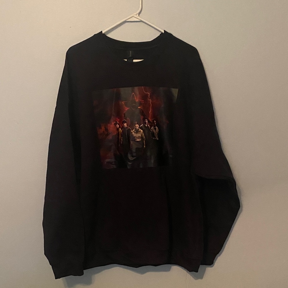 Black Graphic Long Sleeved Sweatshirt Stranger Things Netflix Size 2XL